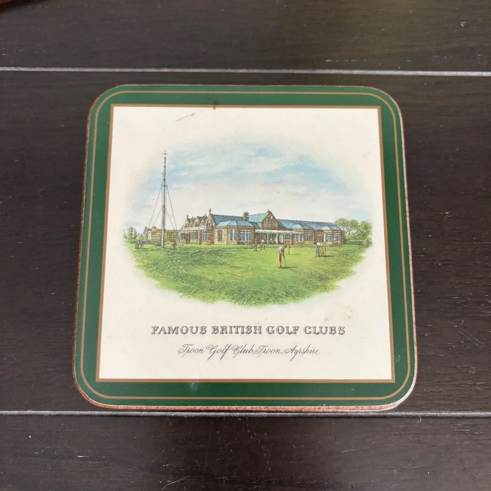 Pimpernel Vintage‎ Coasters | Set of 4 | Famous British Golf Clubs | 4in